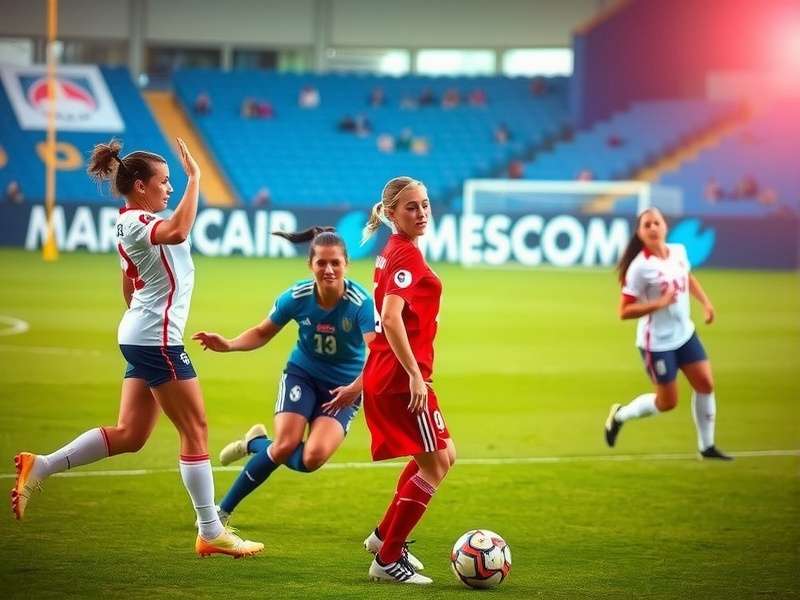 Women's soccer match live action in India