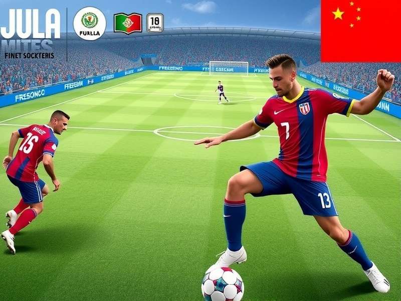 Free soccer game interface on mobile screen