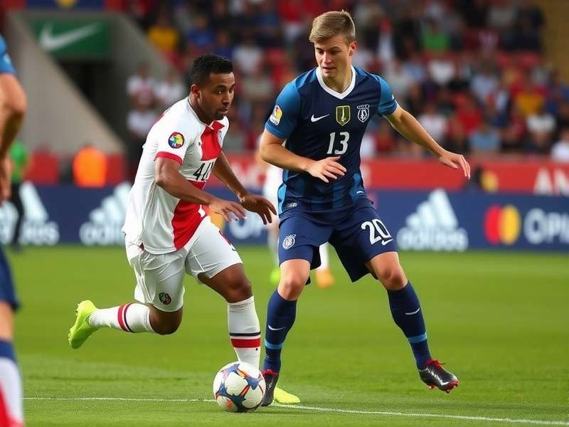 France vs Ukraine soccer match action shot with players competing for the ball