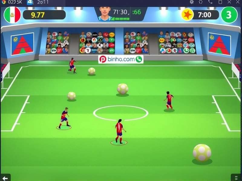 Binho Soccer Game Screenshot showing intense football action on mobile