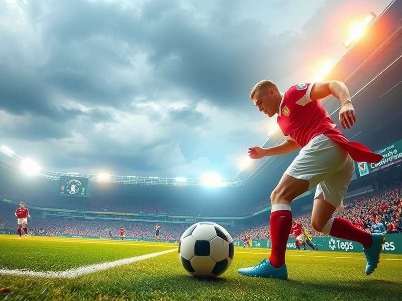 Fans cheering at a European soccer stadium