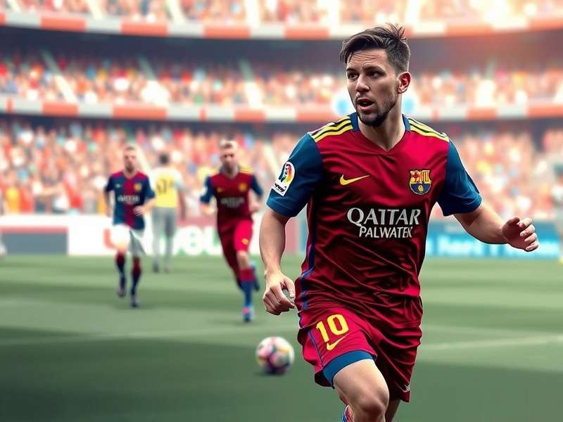 FC Barcelona players celebrating a goal during a live match at Camp Nou