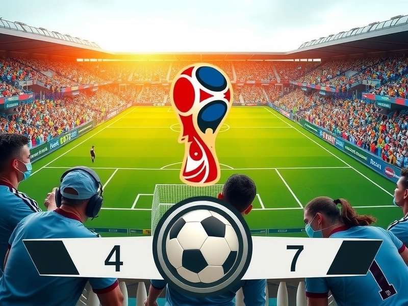 FIFA World Cup Trophy shining under stadium lights