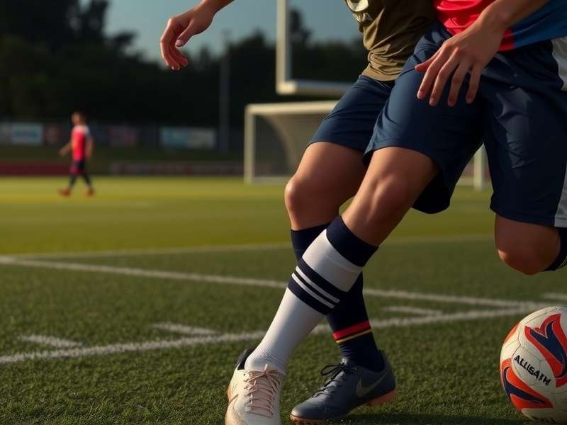 Local night soccer match in India with players under floodlights