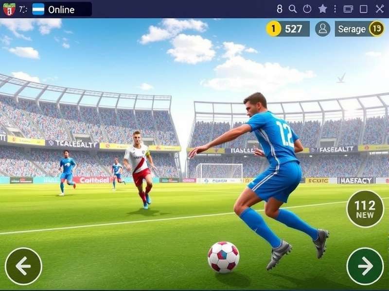 A diverse group of young people in India playing football games on laptops and mobile phones, smiling and engaged.