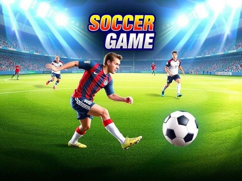 Soccer Game main gameplay screen showing realistic graphics