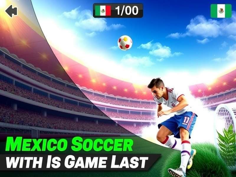 Mexico Soccer Game Live action with players in motion