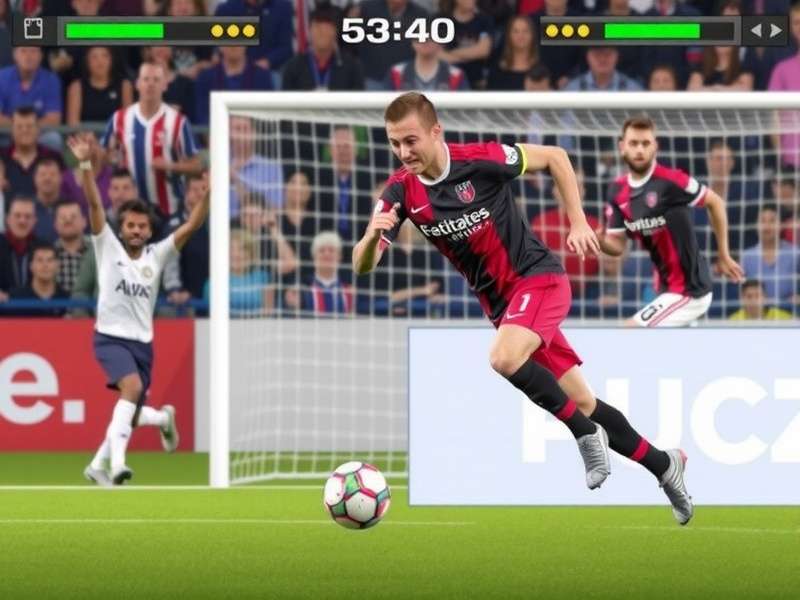 Online soccer game interface on a laptop