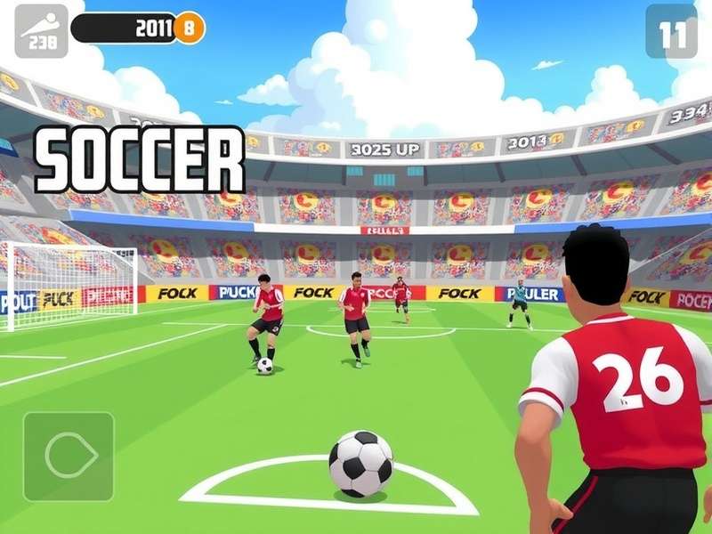 A collage of popular free soccer games available on the Poki gaming platform