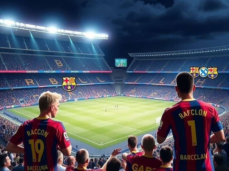 Camp Nou Stadium Barcelona filled with fans during a night match