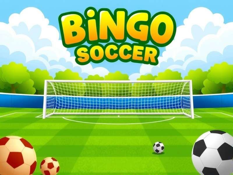 Bingo Soccer Game interface showing a live match with bingo cards overlay