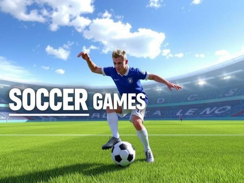 A person playing a soccer video game on a console in a modern living room