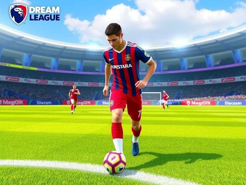 Dream League Soccer 2024 gameplay on mobile phone showing intense match action