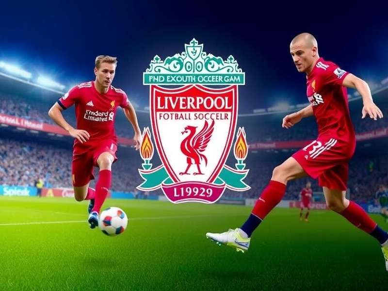 Binho Soccer Game Liverpool gameplay screenshot showing Anfield Stadium