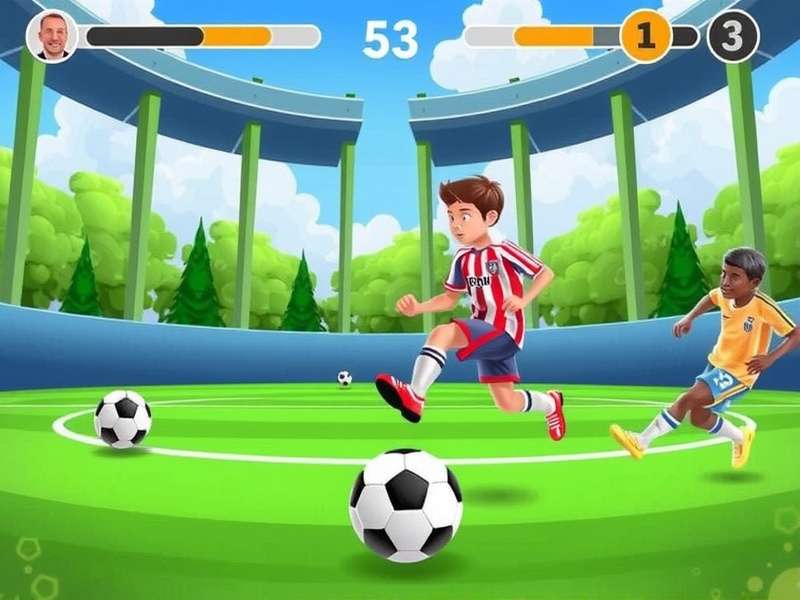 Indian children playing soccer in a field