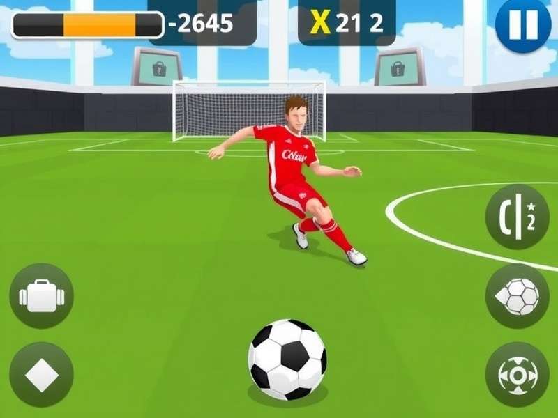 Cartoon soccer game interface