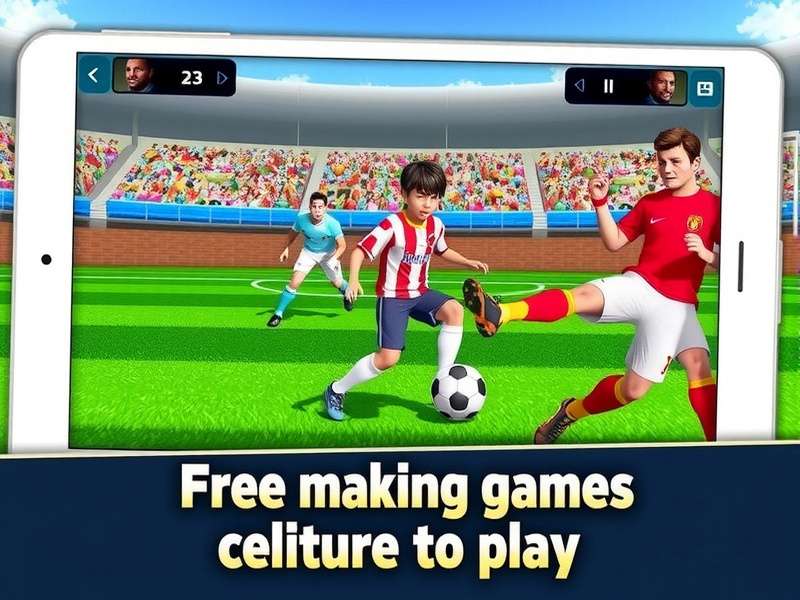 Soccer strategy game on laptop