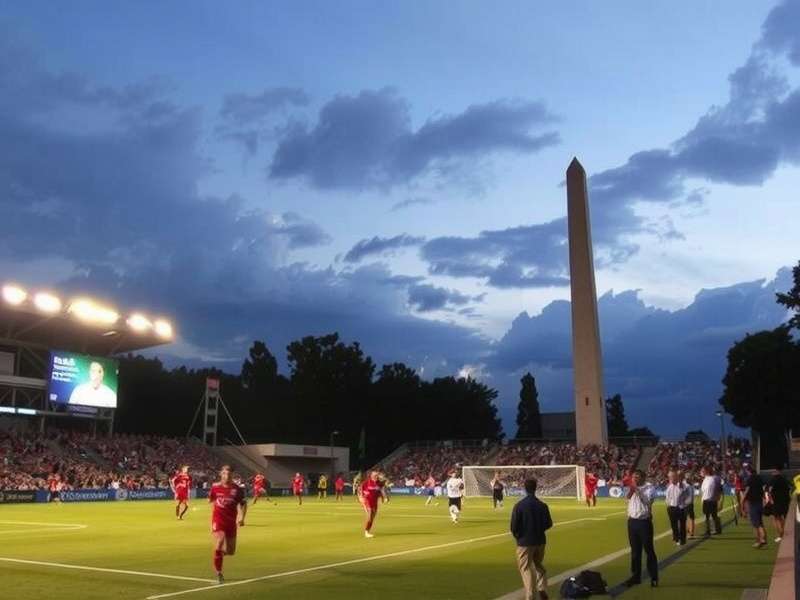 Soccer match at Audi Field in Washington DC with cheering fans