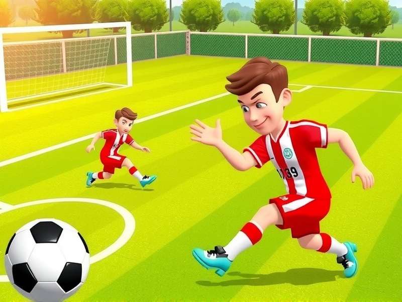 Group of Indian children playing soccer on a sunny field