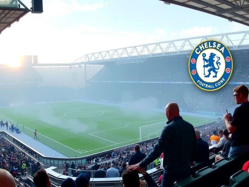 Stamford Bridge Stadium during a Chelsea FC home match with fans cheering