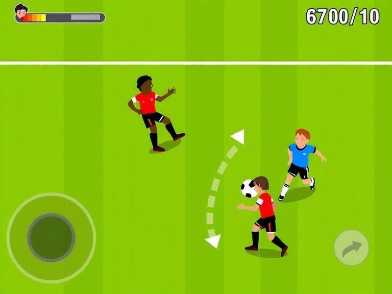 Soccer Game tactics screen showing a customizable 4-3-3 formation
