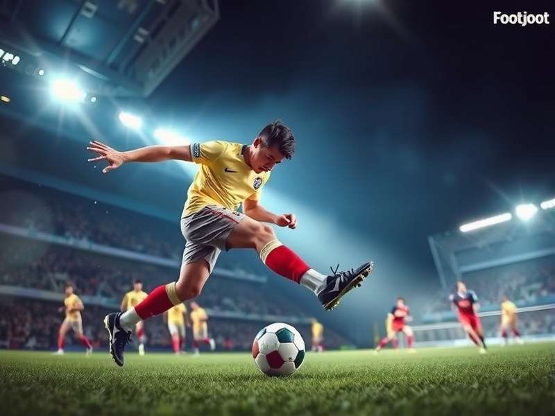 Indian football players celebrating a goal in a local soccer game, Foot Jeux style