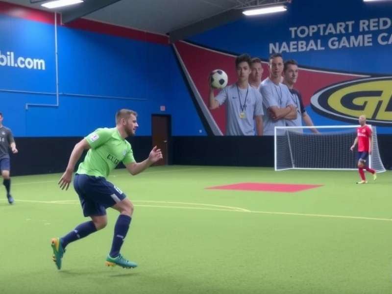 Indoor soccer turf facility in India with players in action under bright lights
